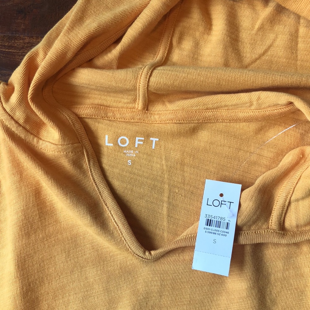 LOFT Tunic Hoodie Golden Yellow Size Small